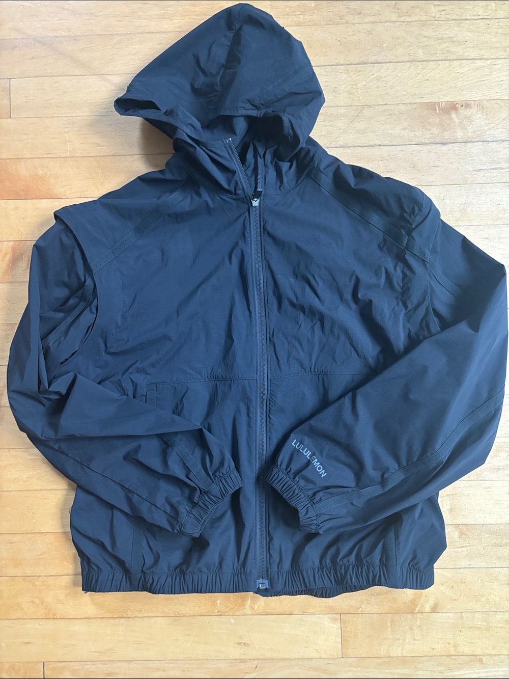 lululemon athletica Black Hooded Lightweight Windbreaker